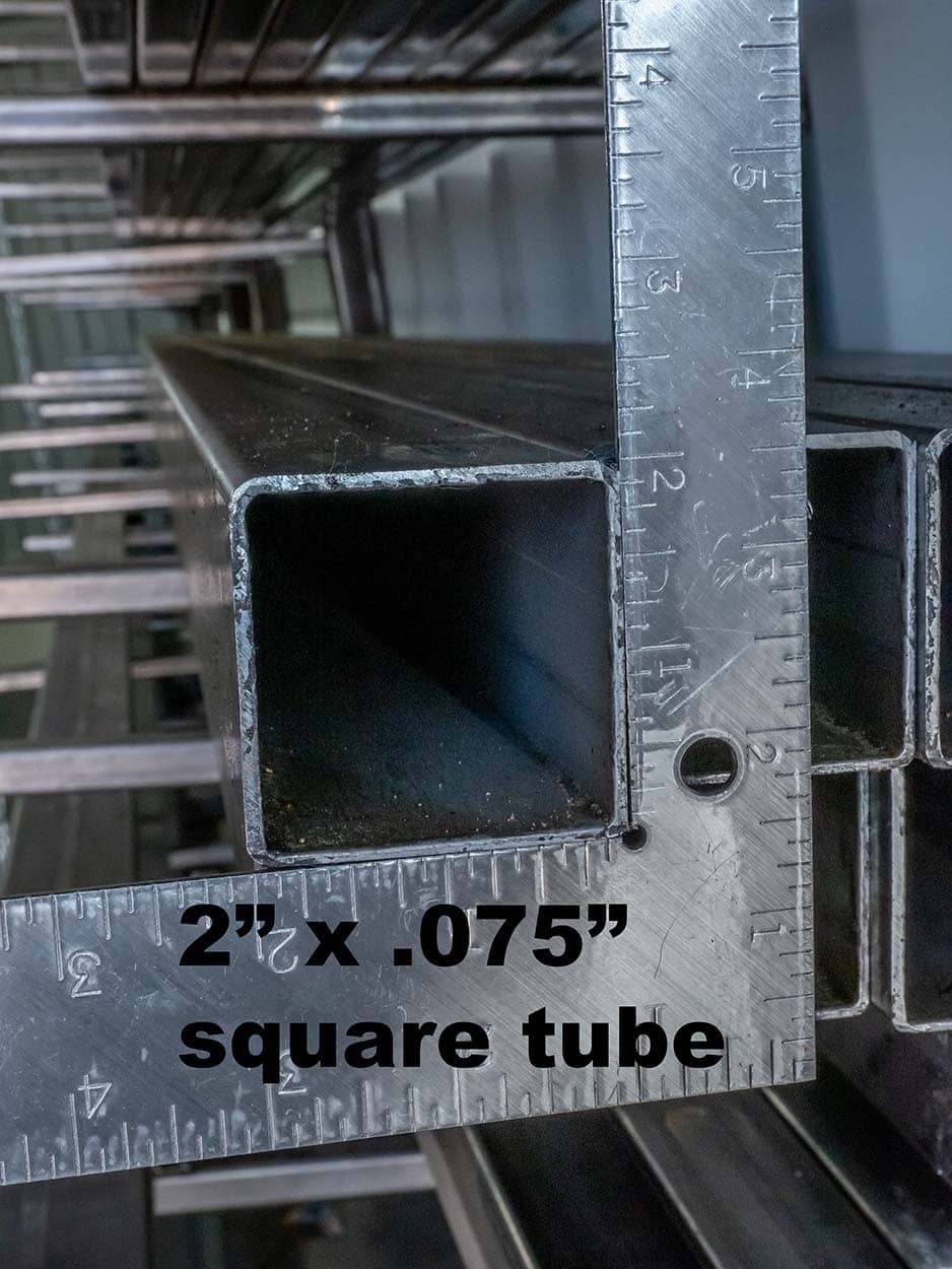 2” x .075” square tube - Kanab Location